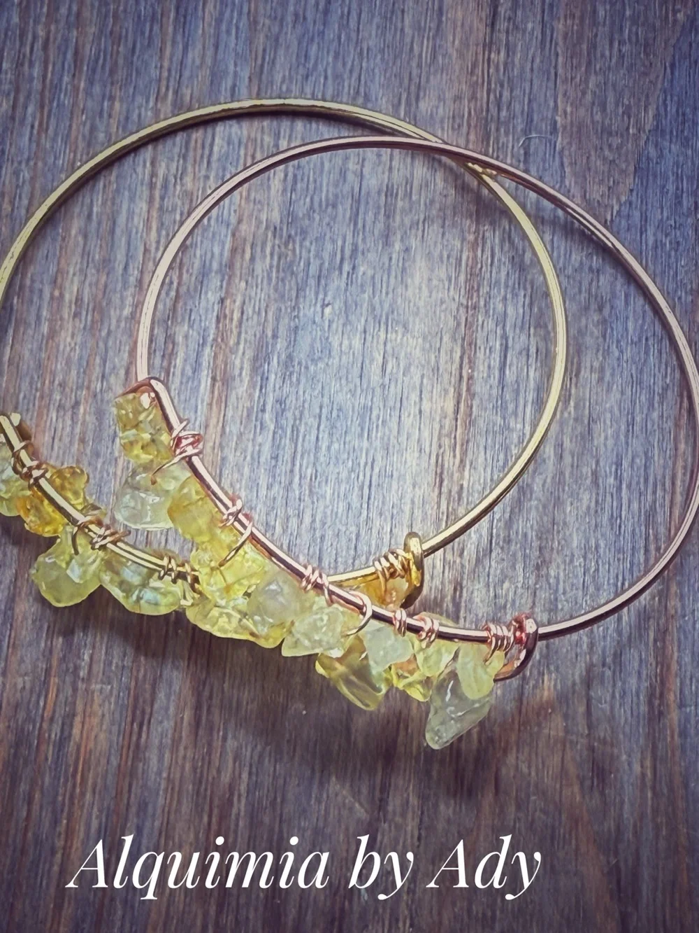 CITRINE + rose and yellow gold bracelet set + SUMMER BEADED
